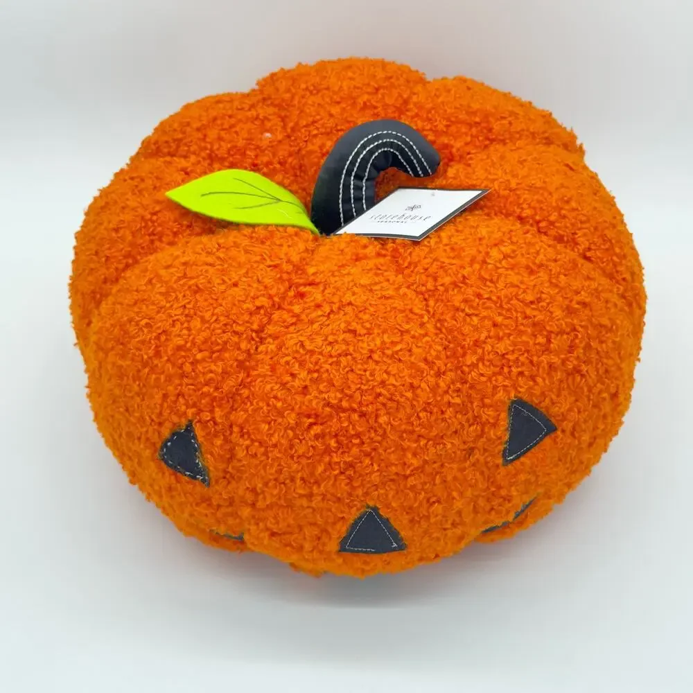 New Large Plush Sherpa Jack O Lantern Pumpkin Pillow Halloween Plush Storehouse